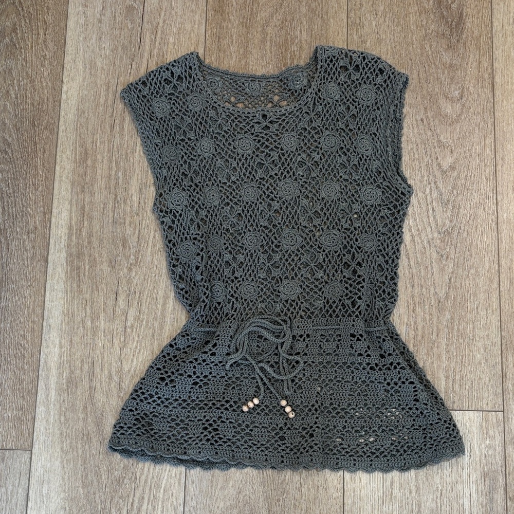 Green Crochet Sleeveless top